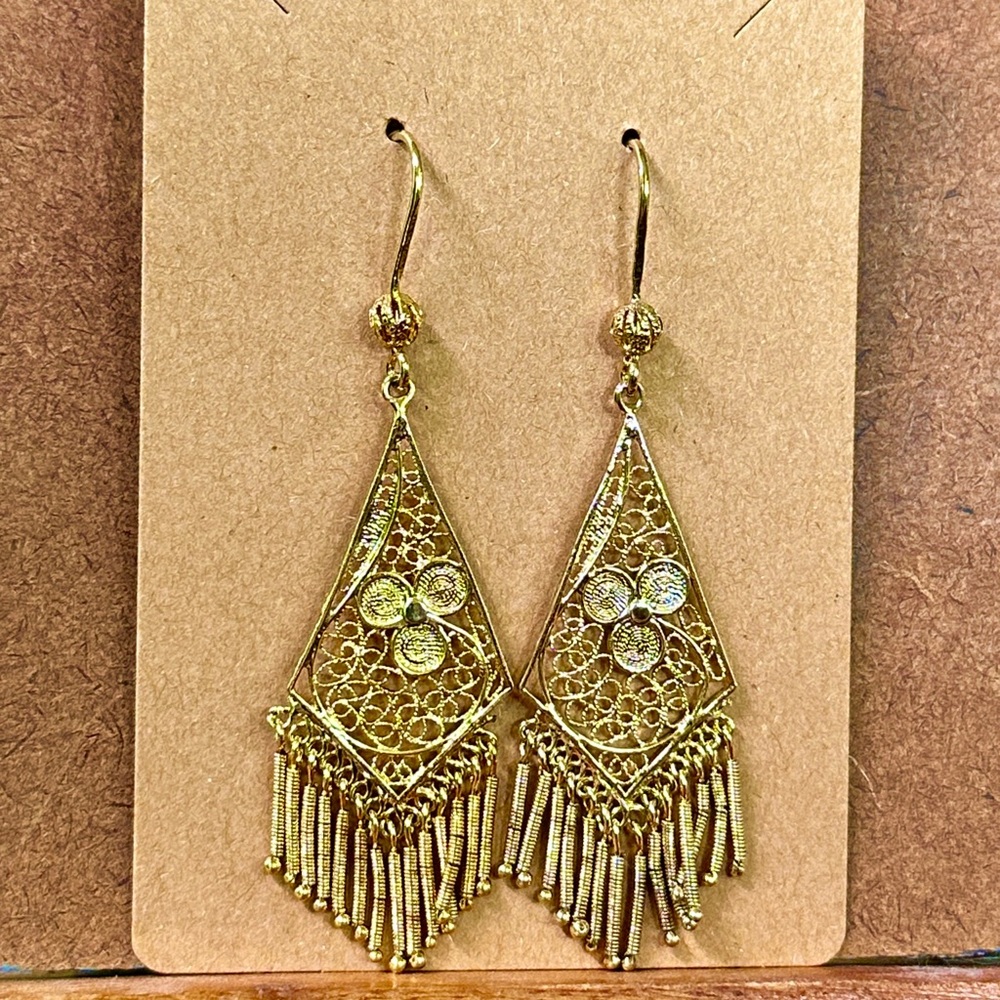 ITALIAN GOLD FILIGREE EARRINGS